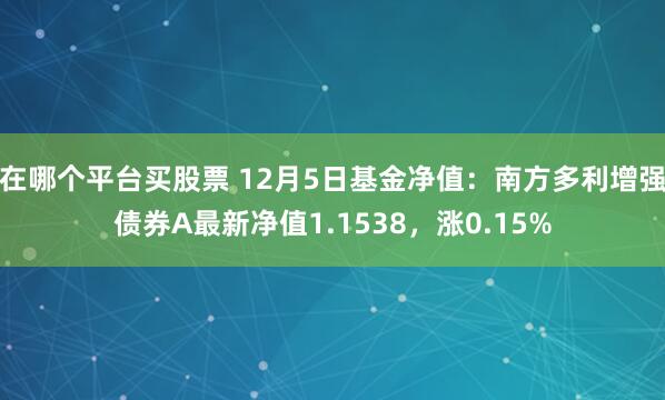 在哪个平台买股票 12月5日基金净值：南方多利增强债券A最新净值1.1538，涨0.15%